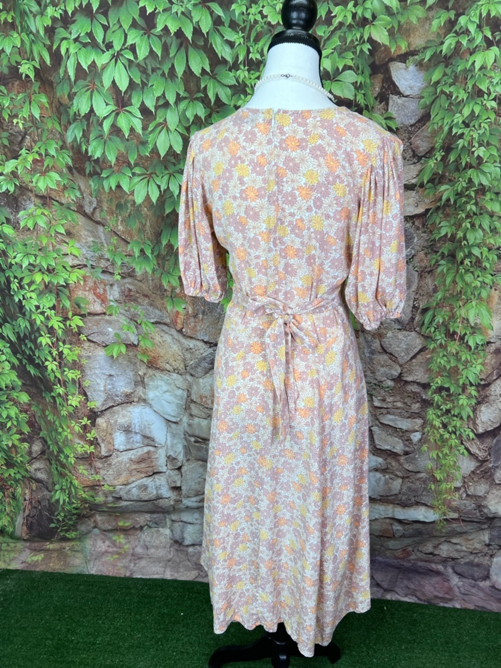 FAITHFULL THE BRAND Floral Print Mid-Calf Cottagecore Puff Sleeve Dress, 6 - Picture 7 of 14